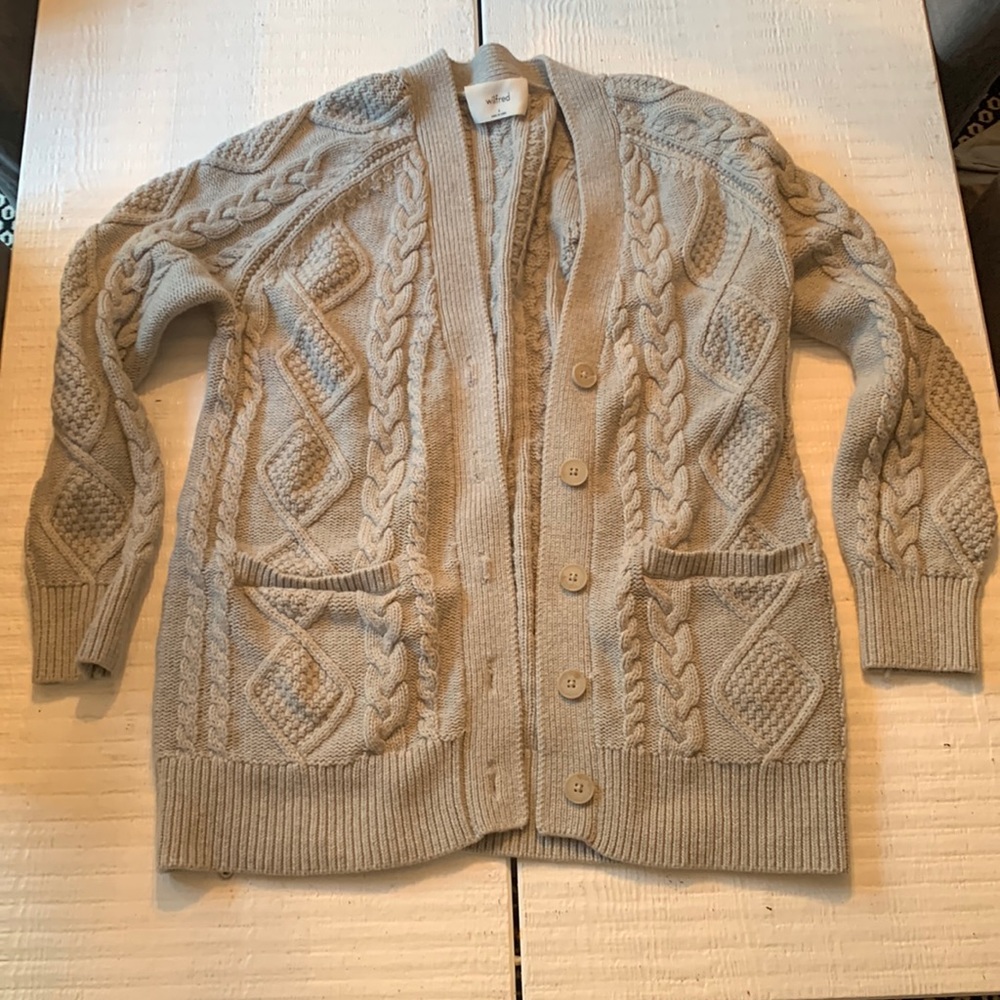 Wilfred small grey knit cardigan
